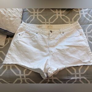 Universal Thread White Cotton Denim Shorts - Frayed Hem